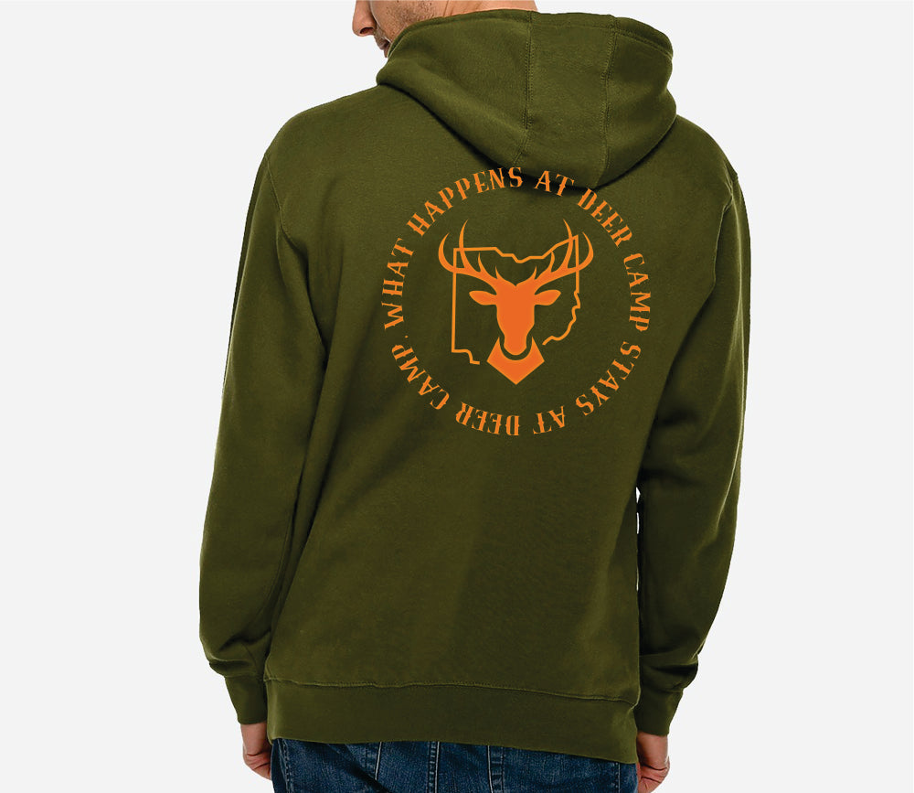 What Happens at Deer Camp Hoodie Army Green